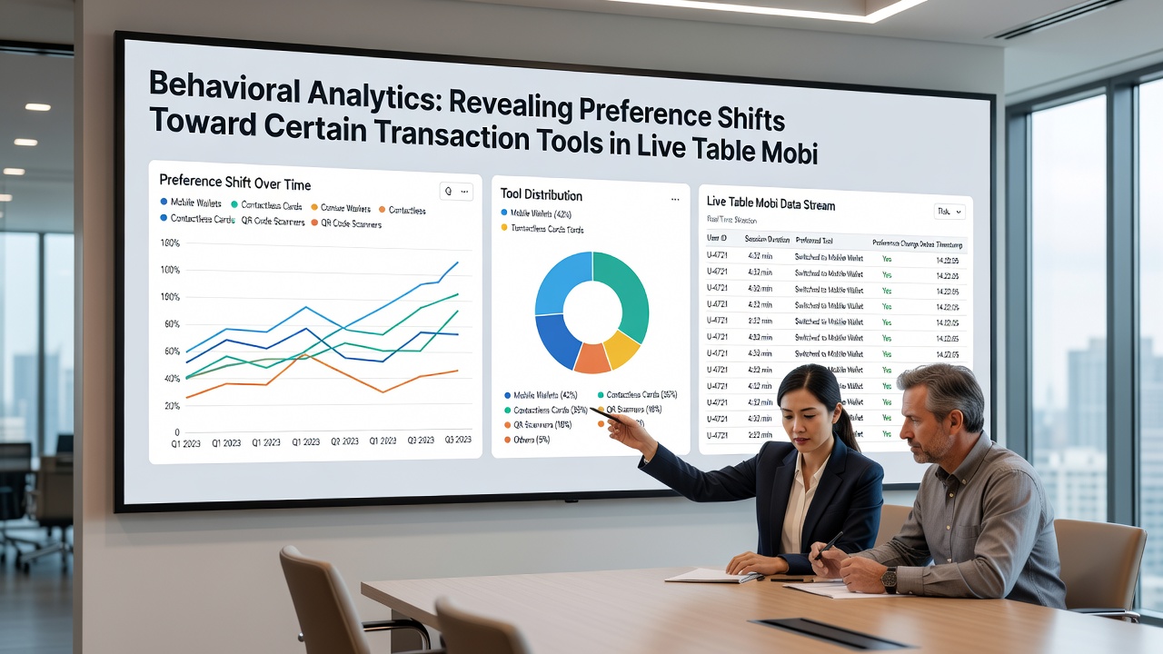 Data visualization of payment preference trends across mobile live table sessions