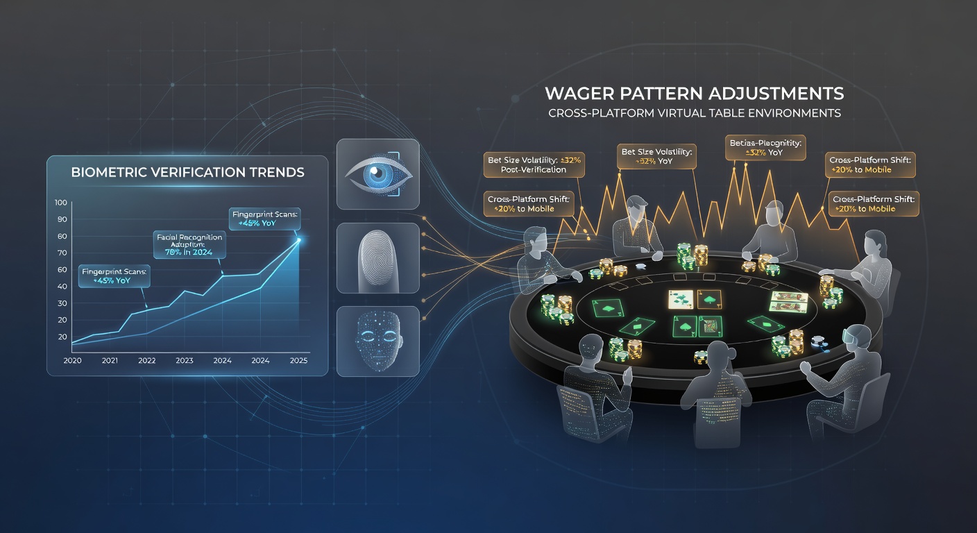 Biometric verification interface integrated into virtual table gaming platforms across mobile and desktop devices