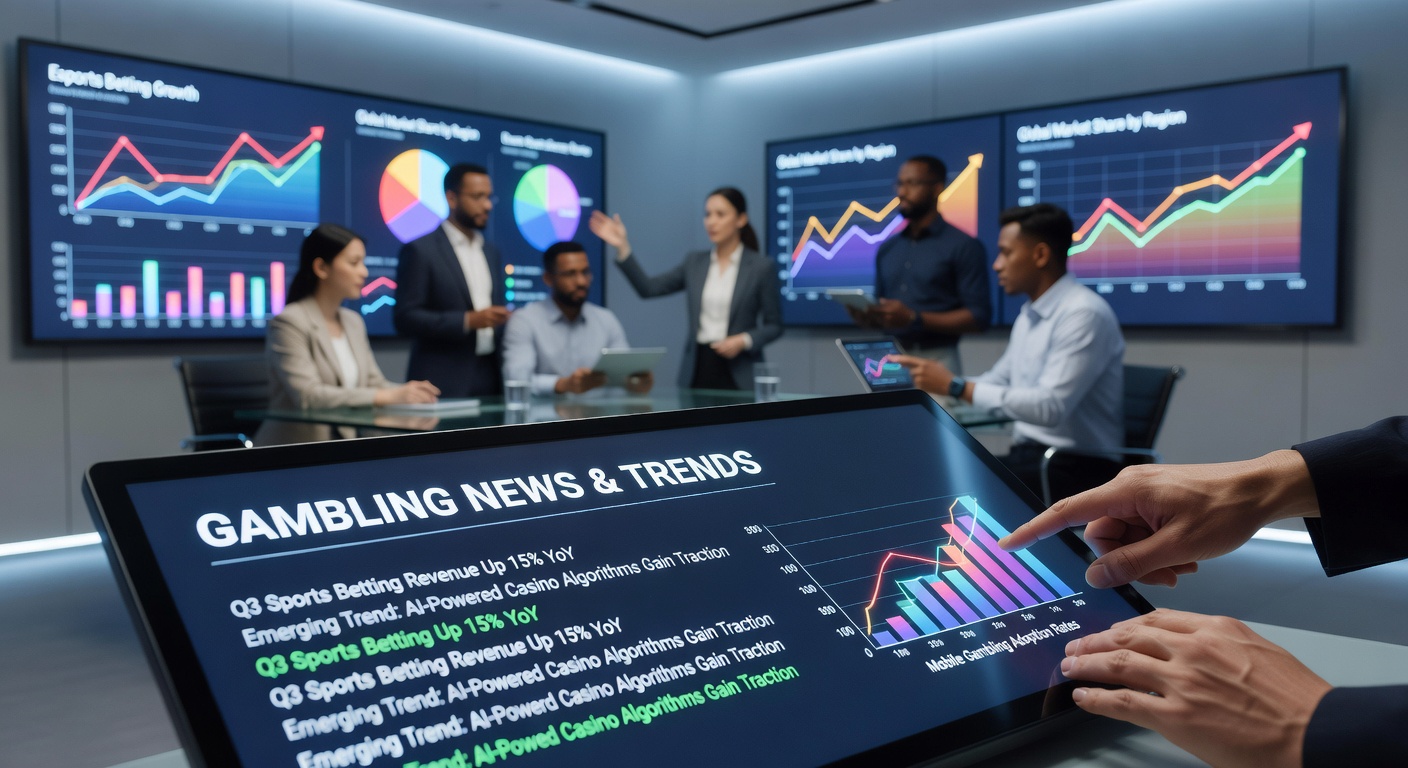 Digital graphic illustrating surging sports betting revenue in New York with charts and city skyline