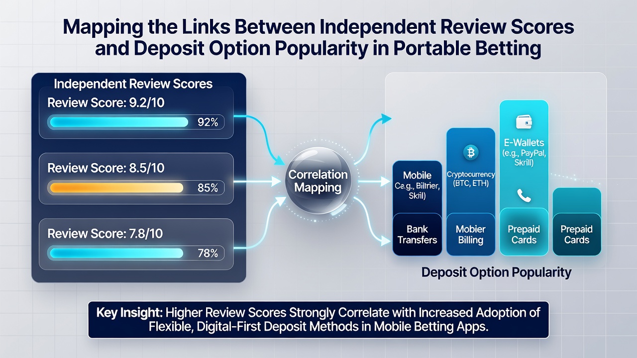 Infographic illustrating deposit option adoption rates correlated with app review metrics in August 2026