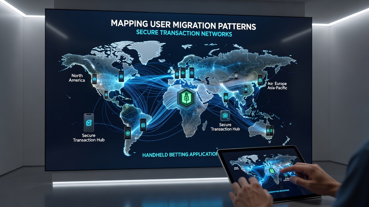 Detailed graph illustrating secure transaction pathways and user movement between handheld betting platforms
