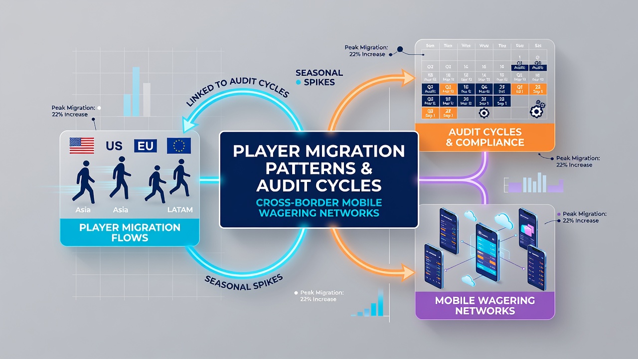 Chart showing migration trends between wagering networks aligned with audit timelines