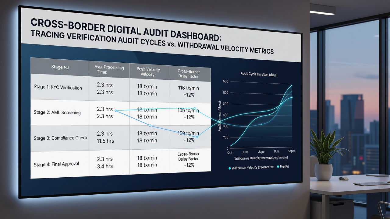 Metrics dashboard comparing audit cycles to withdrawal speeds in international gaming networks